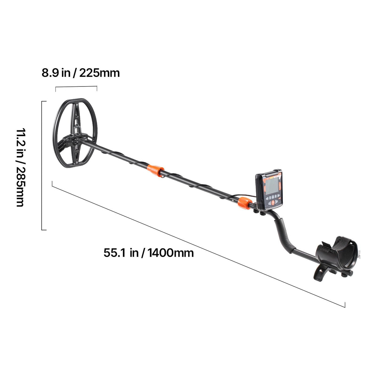 Metal Detector for Adults, 10", Professional High Accuracy Gold Detector, IP68 Waterproof Search Coil with Display, Headphones, 5 Modes, Adjustable Length, for Detecting Gold Treasure Hunting