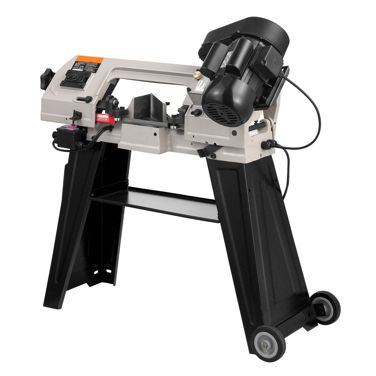 Metal Horizontal Band Saw, 4 in x 6 in Rectangular Cutting Capacity, 110V Metal Vertical Cutting Bandsaw with 550W Motor, 0-45° Angle Adjustment, Variable Speed, for Metal, Wood, and Plastic