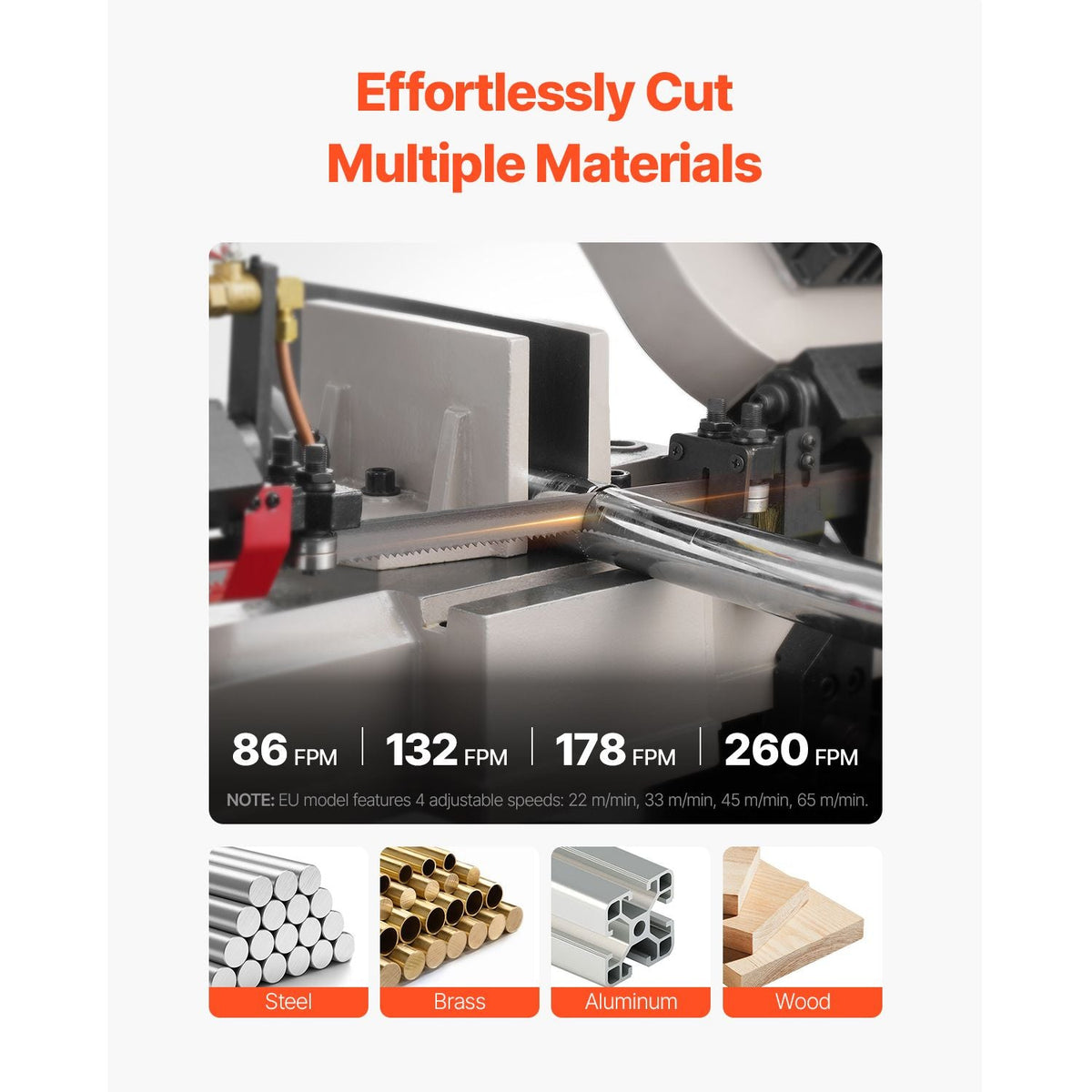 Metal Horizontal Band Saw, 7 x 12 in Rectangular Cutting Capacity, 110/220V Metal Vertical Cutting Bandsaw with 1.1 kW Motor, 0-45° Angle Adjustment, Variable Speed, for Metal, Wood, and Plastic
