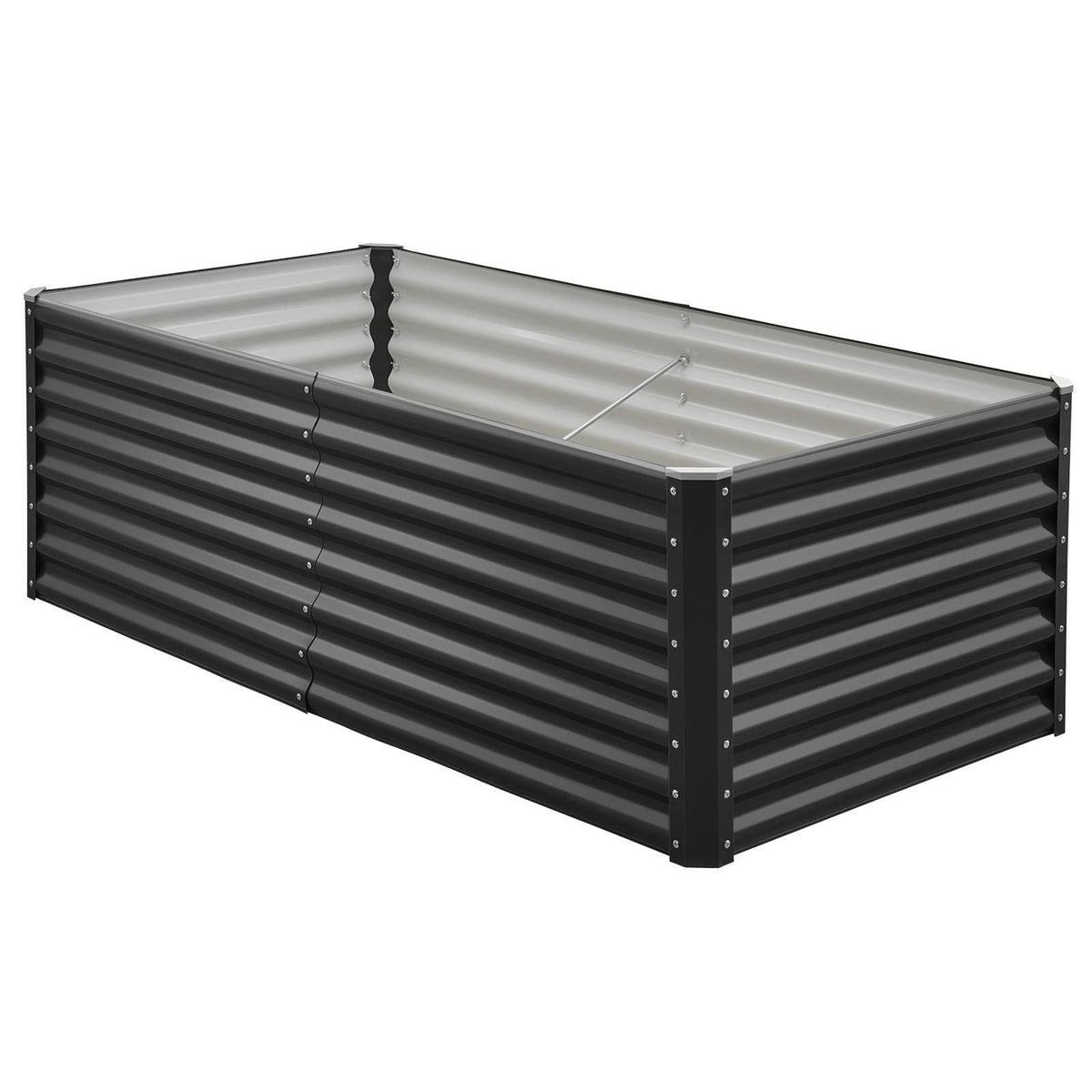 Metal Raised Garden Bed, 6 x 3 x 2 ft Outdoor Galvanized Planter Garden Box, Open Bottom Design, Large Planter Raised Bed for Growing Vegetables, Flowers, Herbs, and Succulents, Dark Gray
