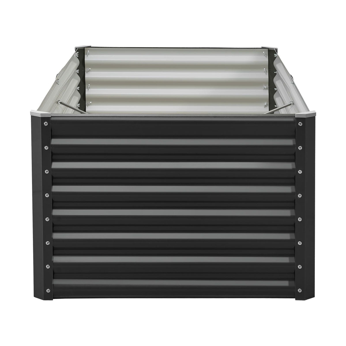Metal Raised Garden Bed, 6 x 3 x 2 ft Outdoor Galvanized Planter Garden Box, Open Bottom Design, Large Planter Raised Bed for Growing Vegetables, Flowers, Herbs, and Succulents, Dark Gray