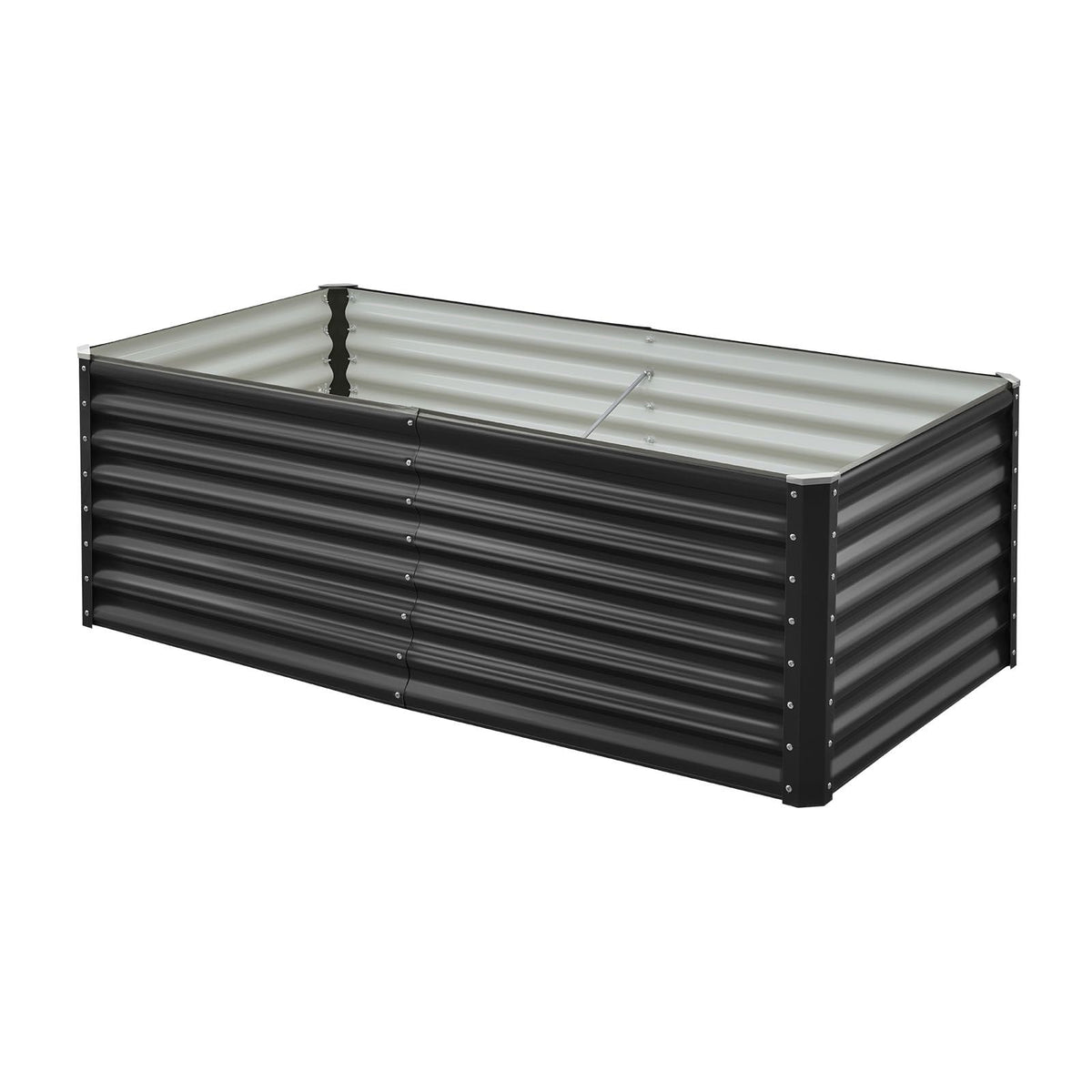 Metal Raised Garden Bed, 6 x 3 x 2 ft Outdoor Galvanized Planter Garden Box, Open Bottom Design, Large Planter Raised Bed for Growing Vegetables, Flowers, Herbs, and Succulents, Dark Gray