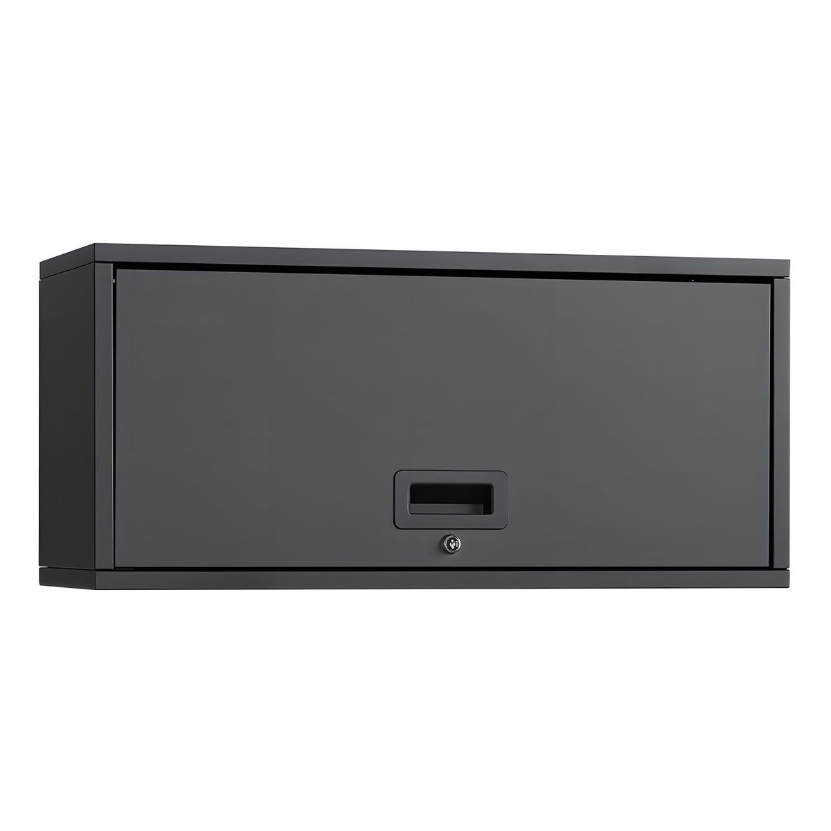 Metal Wall Cabinet, 27.56W x 12.01D x 14.02H Inch, Floating Garage Tool Cabinet with Up-Flip Door, 120 lbs Load per Shelf, Fit for Garage, Basement, Kitchen, Warehouse, Assembly Required