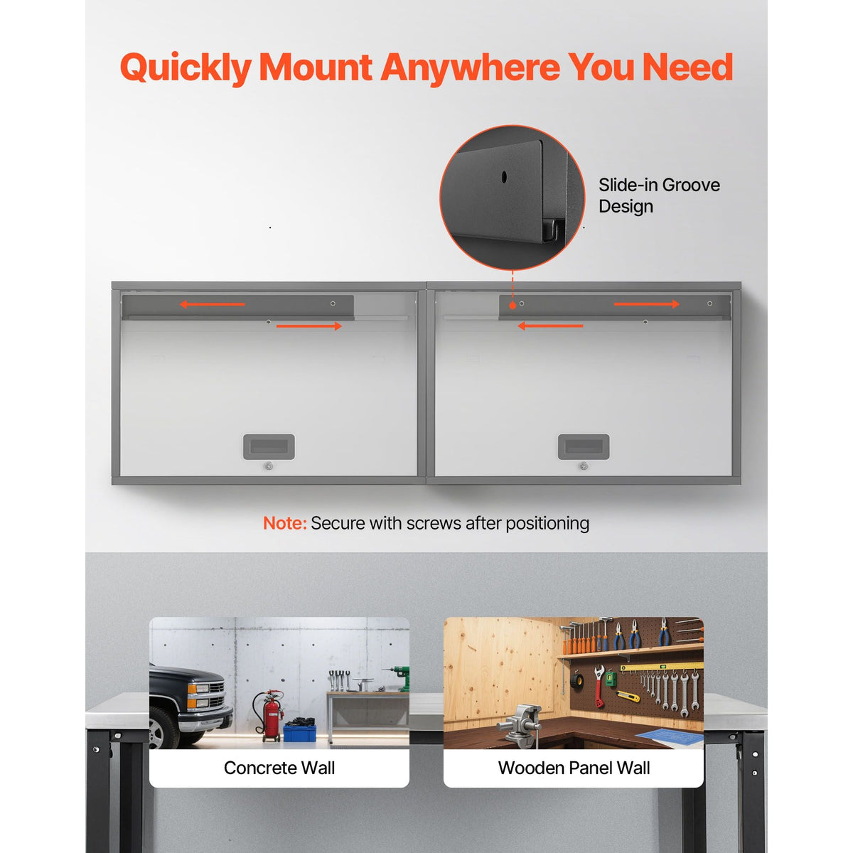 Metal Wall Cabinet, 27.56W x 12.01D x 19.69H Inch, Floating Garage Tool Cabinet with Up-Flip Door and Shelf, 240 lbs Load Capacity, Fit for Garage, Basement, Kitchen, Warehouse Assembly Required