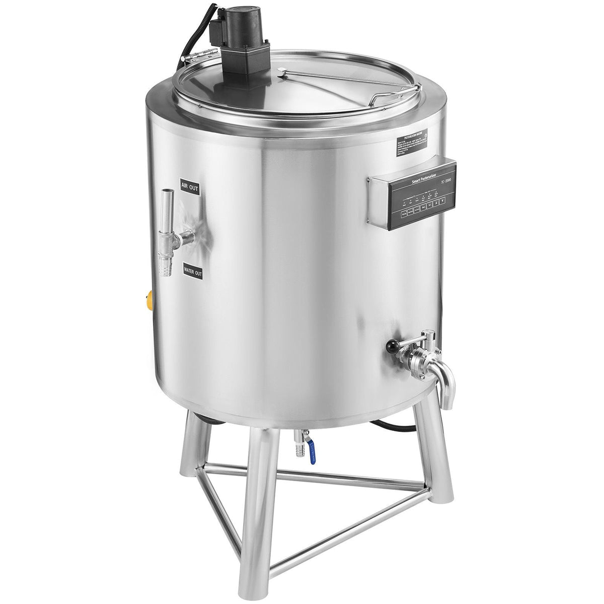 Milk Pasteurizer 100L, Commercial Milk Pasteurization Machine, Food Grade 304 Stainless Steel, Professional Pasteurization with Time and Temperature Control, for Milk Juice Yogurt Sterilization