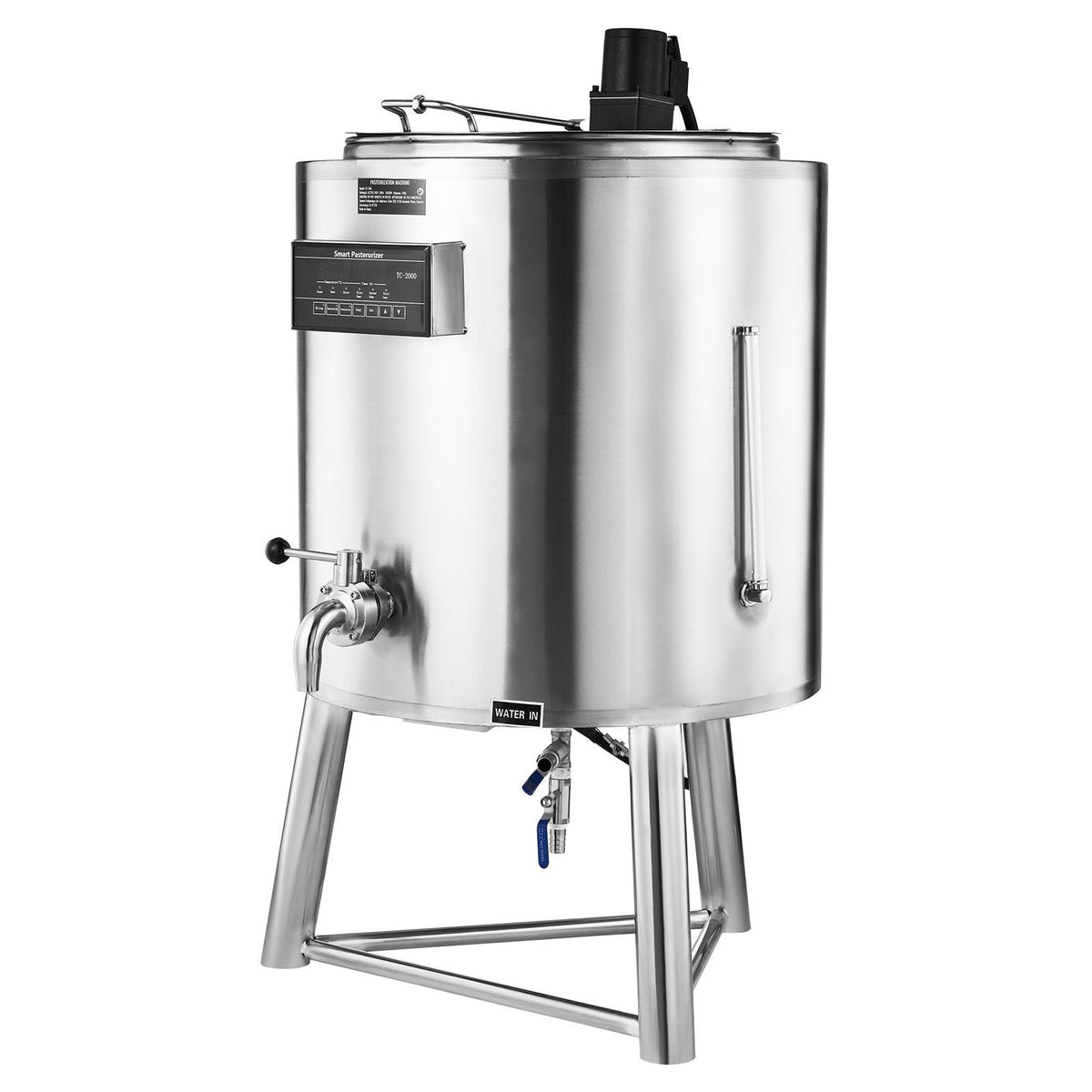 Milk Pasteurizer 100L, Commercial Milk Pasteurization Machine, Food Grade 304 Stainless Steel, Professional Pasteurization with Time and Temperature Control, for Milk Juice Yogurt Sterilization