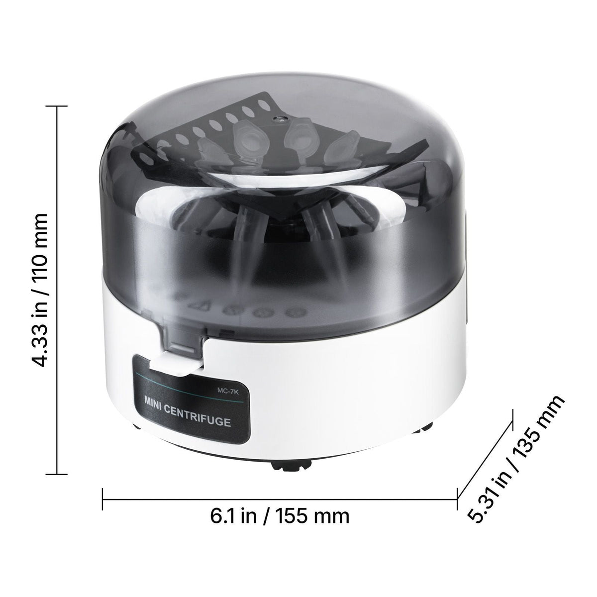 Mini Centrifuge Machine, 3013xg RCF Electric Laboratory Centrifuge Machine with 2-in-1 Rotor for 0.2/1.5/2ml Tube Capacity, Fixed Speed 7000r/min, Low Noise, Widely Used in Various Experiments