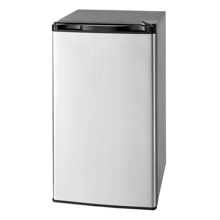 Mini Fridge, 3.2 Cu.Ft, Single Door Compact Refrigerator, Adjustable Temperature, Glass Shelf, Energy Efficient Small Refrigerator, Reversible Door, Low Noise, for Bedroom Dorm Office, Stainless