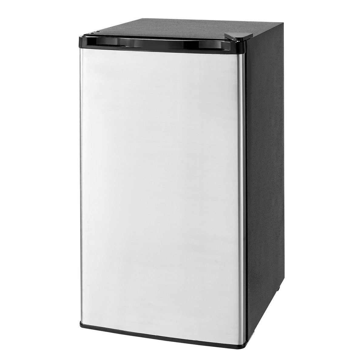Mini Fridge, 3.2 Cu.Ft, Single Door Compact Refrigerator, Adjustable Temperature, Glass Shelf, Energy Efficient Small Refrigerator, Reversible Door, Low Noise, for Bedroom Dorm Office, Stainless