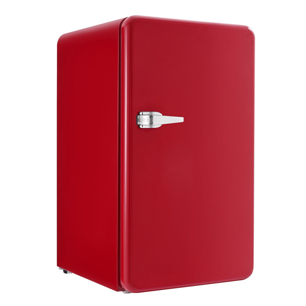 Mini Fridge, 3.2 Cu.Ft, Single Door Compact Refrigerator with Adjustable Temperature, Glass Shelf, Energy Efficient Dorm Fridge, Low Noise Small Refrigerator, for Bedroom, Office, Dorm, Red