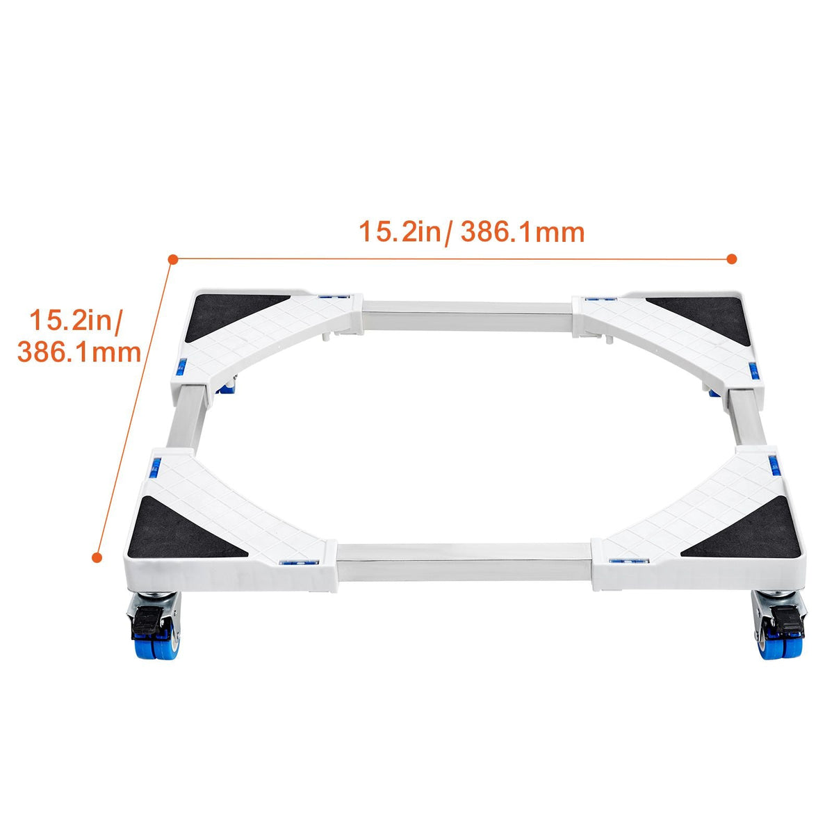 Mini Fridge Stand Universal Laundry Pedestal, Adjustable Refrigerator Stand with Smooth Casters, Washing Machine Pedestal Multi-Functional Base for Washer And Dryer, 15"-24.2"W Expandable