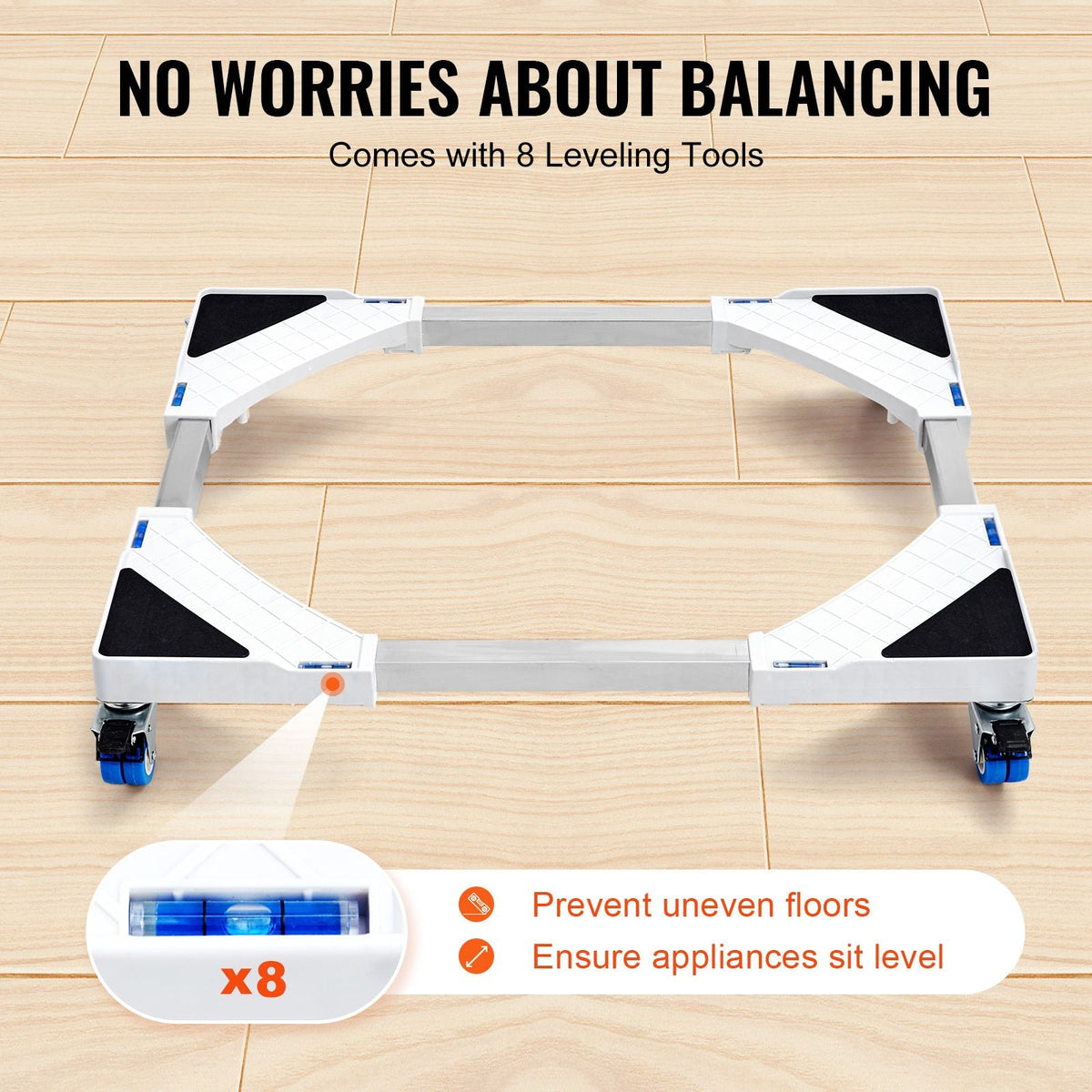 Mini Fridge Stand Universal Laundry Pedestal, Adjustable Refrigerator Stand with Smooth Casters, Washing Machine Pedestal Multi-Functional Base for Washer And Dryer, 15"-24.2"W Expandable