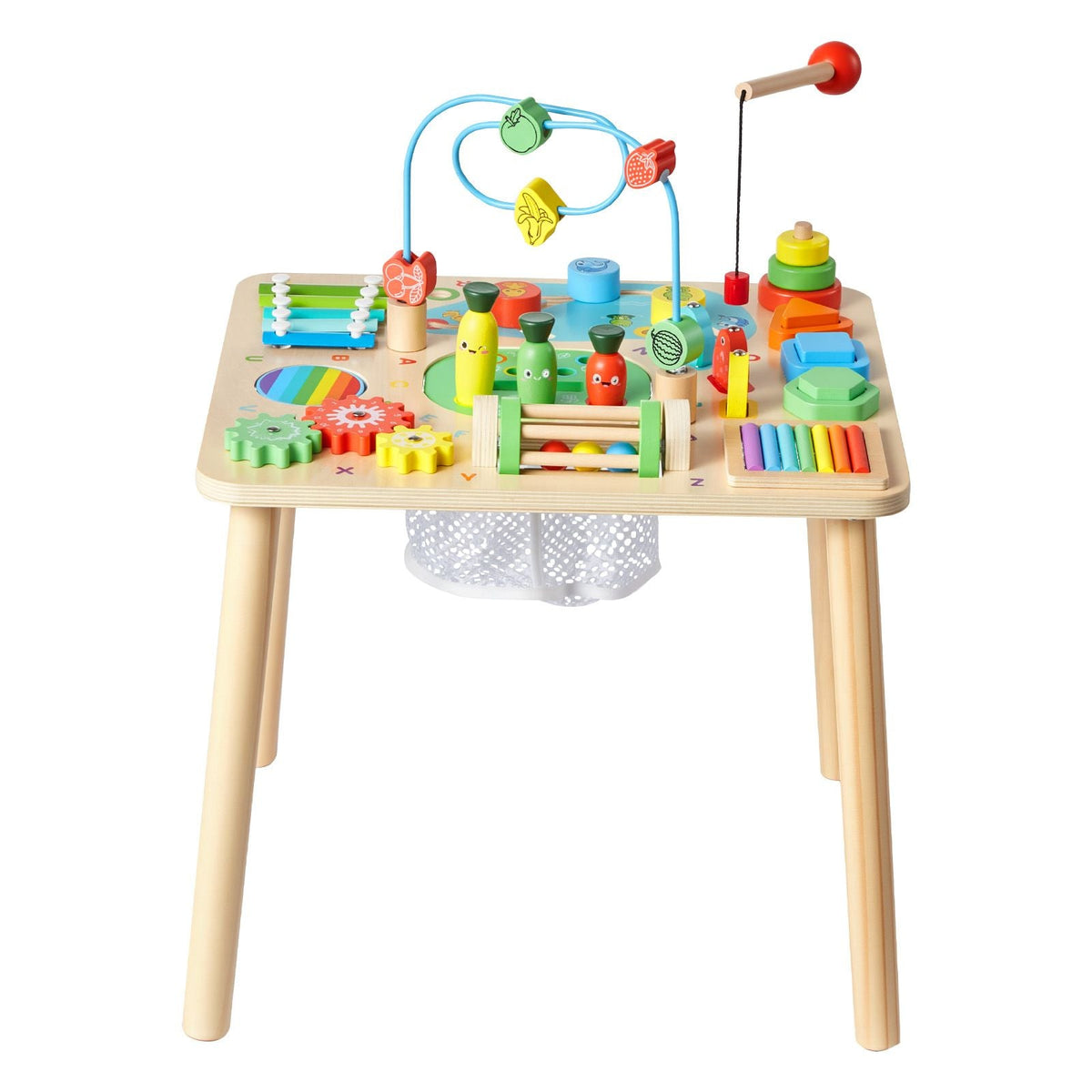 Montessori Activity Table for Toddler 1-3 Years Old, 13 in 1 Wooden Learn Activity Desk, Baby Play Table for Boys & Girls Aged 6+ Months, Great Birthday, Christmas, Children's Day Present
