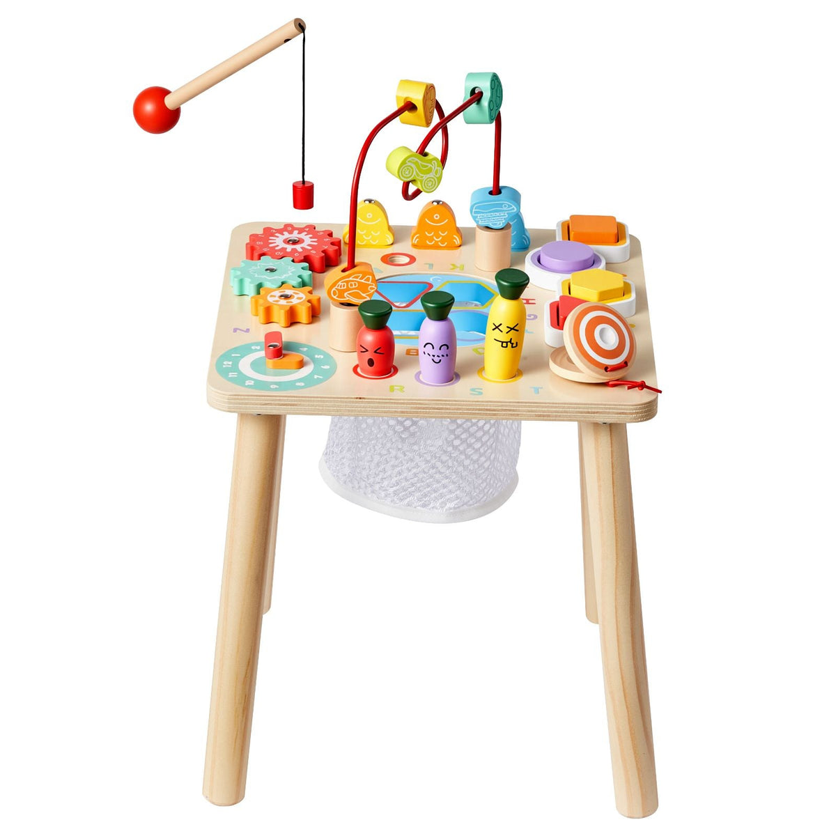 Montessori Activity Table for Toddler 1-3 Years Old, 8 in 1 Wooden Learn Activity Desk, Baby Play Table for Boys & Girls Aged 6+ Months, Great Birthday, Christmas, Children's Day Present