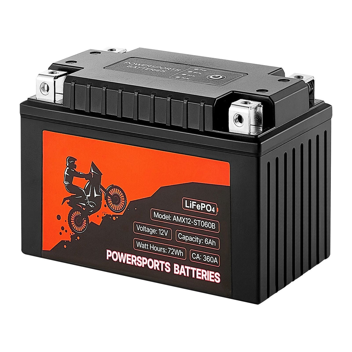 Motorcycle Battery, 12 Volt 6Ah, LiFePO4 Lithium Pre-Charged Powersports Battery, Maintenance Free & High Performance, Compatible with ATV, Motorcycle, Jet Skis, Scooter, UTV, and More