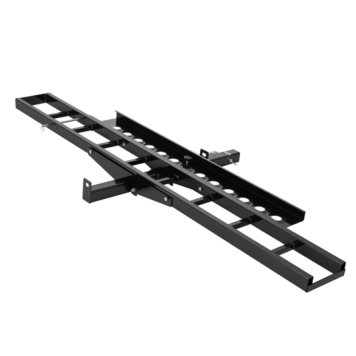 Motorcycle Carrier, 500 lbs Capacity, Heavy Duty Steel Hitch Mount Rack with 47in Ramp, Ratchet Straps & Stabilizer, Scooter Dirt Bike Trailer Hauler for Car Truck with 2-Inch Hitch Receiver
