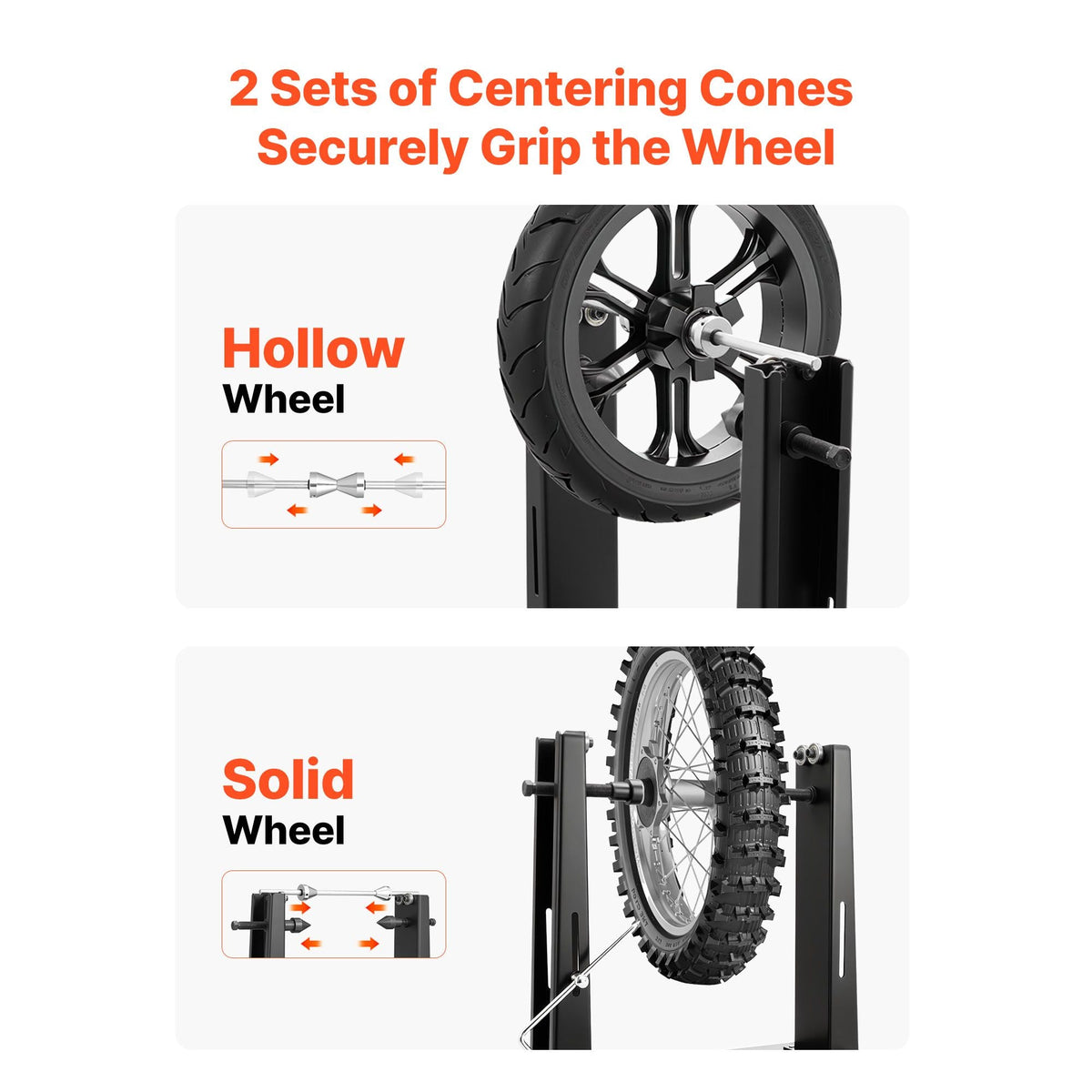 Motorcycle Wheel Balancer, 88.2 lbs Capacity, Tire Balancer & Truing Stand with Adjustable Centering Cones and Truing Pointer, Balancing Tools for Most Motorcycles & Bicycles, 35-Inch Wheel Dia