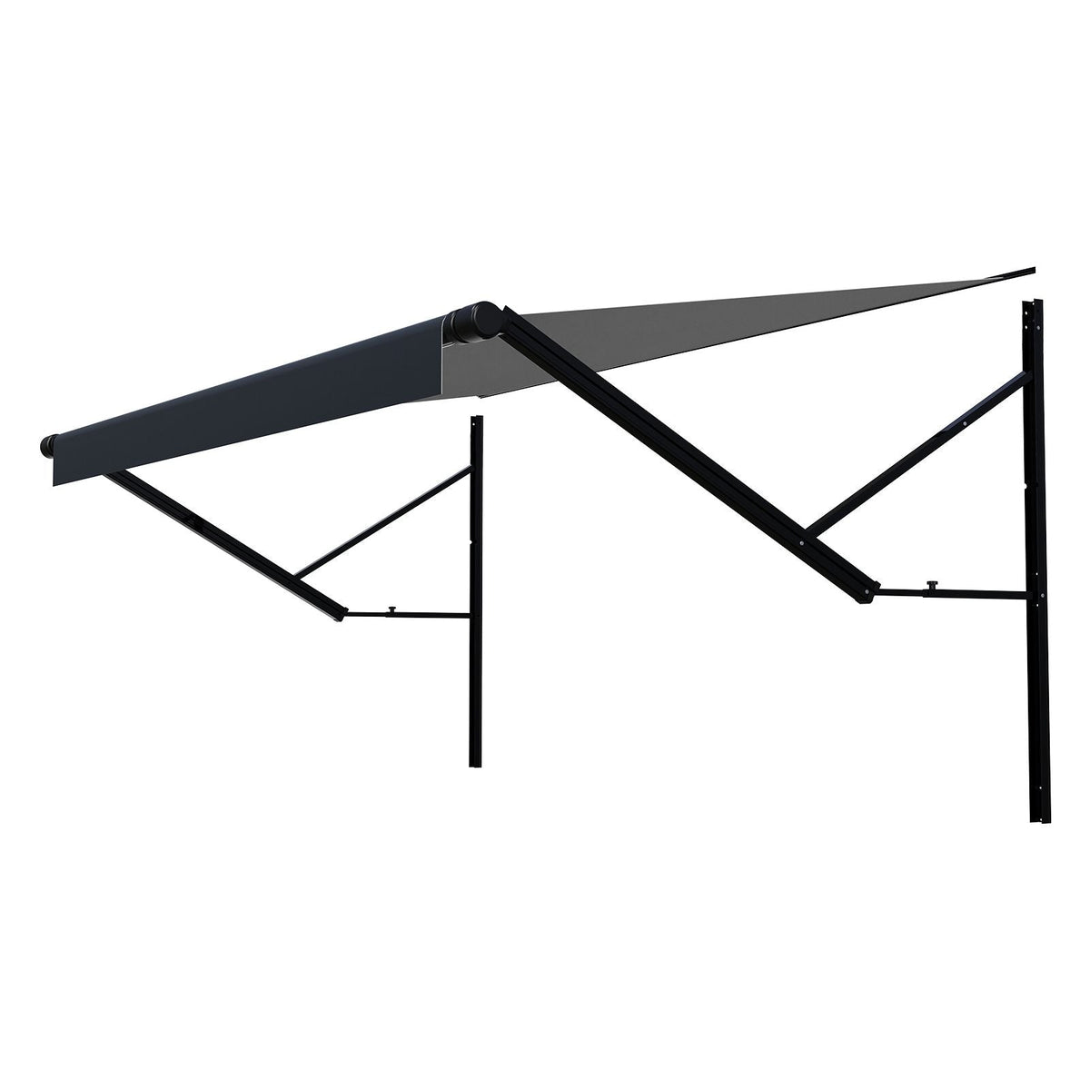 Motorized RV Awning Complete Kit, 16' Retractable Awning with Aluminum Alloy Frame, Outdoor Trailer Awning, Fit for Most RVs(Black Fade)