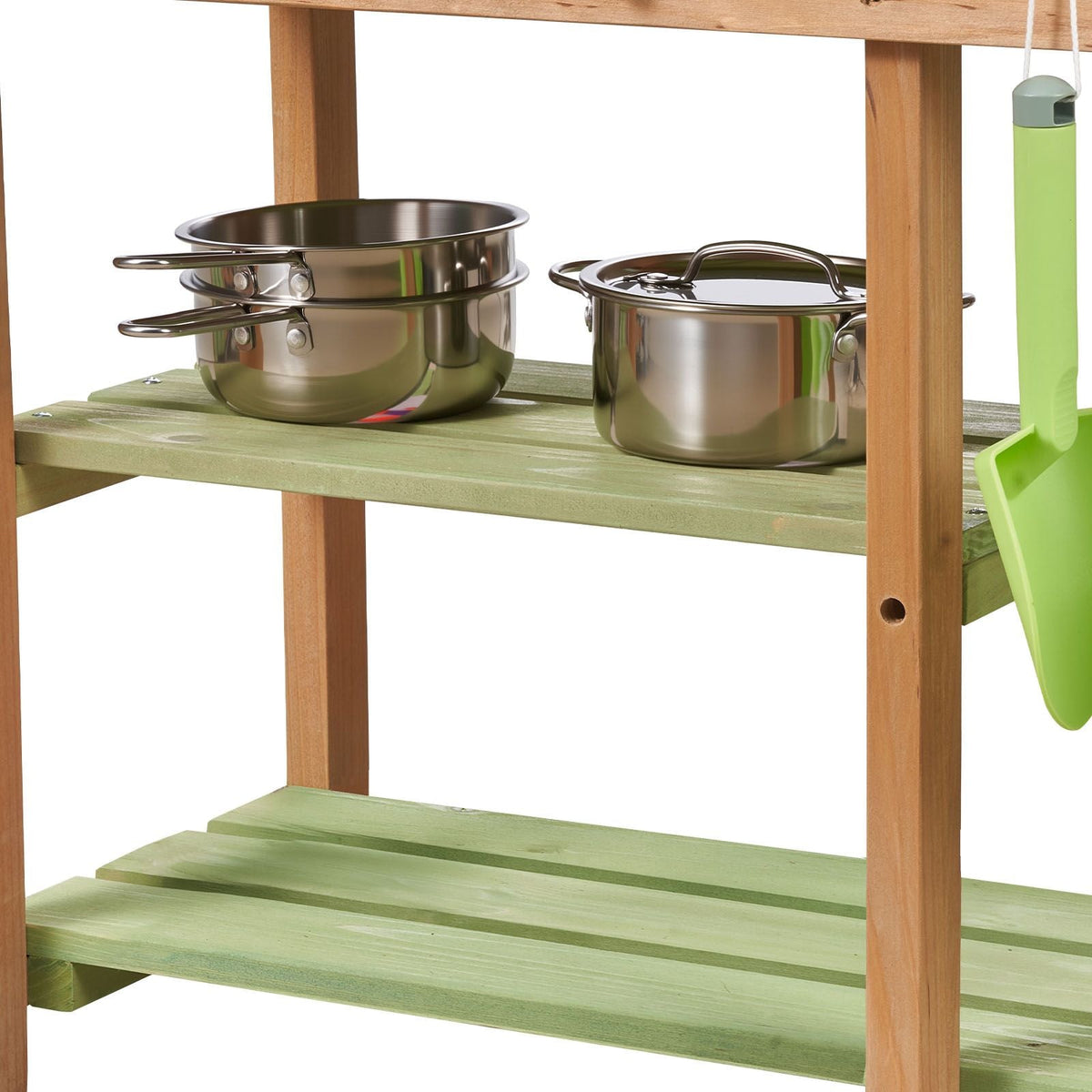 Mud Kitchen, Outdoor Mud Kitchen for Kids, Wood Outdoor Play Kitchens with Stoves, Tank, Sink, Planting Shovels, Spatulas, Box, Cookware Pots and Accessories, Wooden Play Kitchens for Home, Lawn