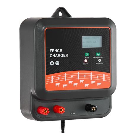 Multi-Powered Electric Fence Charger, 2J/3J/5J, Electric Fence Energizer with Real-Time LED Display, 6.2 Miles Range, AC DC Powerful Fences Charger, Keep Out Wild Animals, for Livestock Poultry