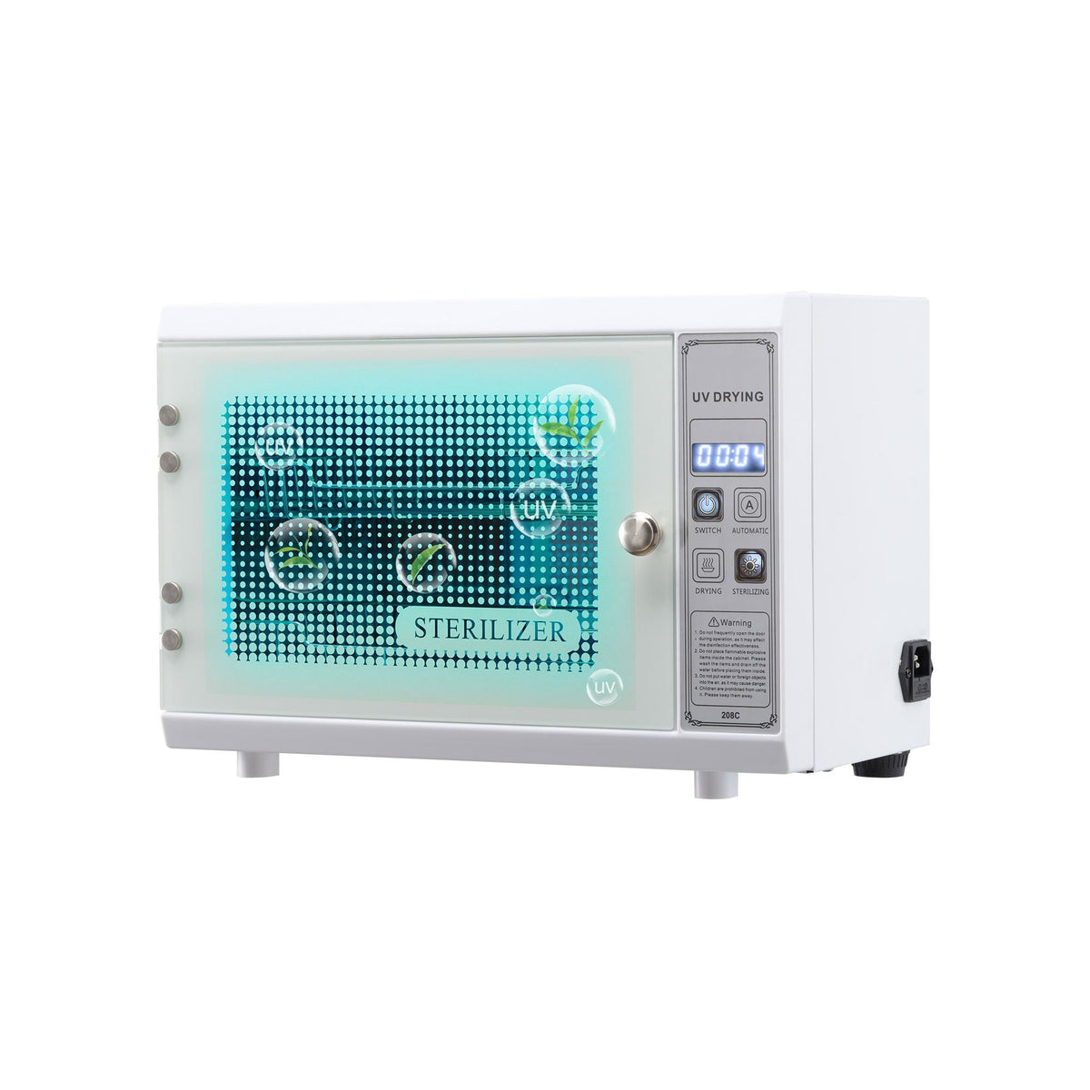 Nail Tool Cleaning Machine, 12L Large Capacity, Multi-Functional Tool Cabinet Cleaner Box with Timer Setting, Tempered Glass Door, 185nm Wavelength, for Labs, Home, Nail Salons, Beauty Salons