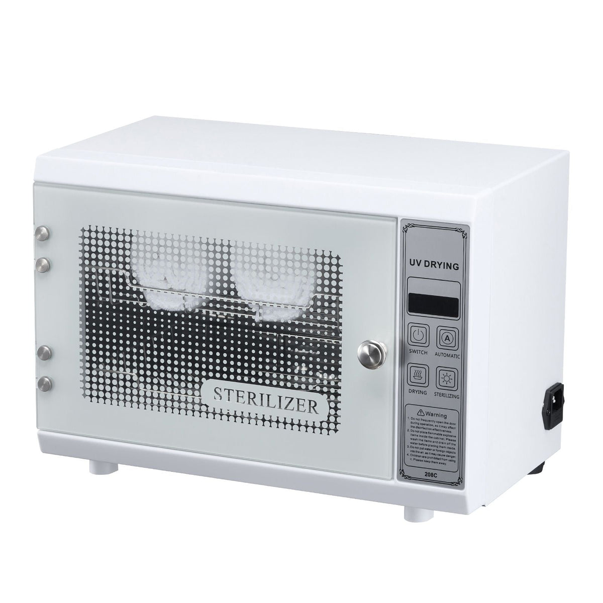 Nail Tool Cleaning Machine, 12L Large Capacity, Multi-Functional Tool Cabinet Cleaner Box with Timer Setting, Tempered Glass Door, 185nm Wavelength, for Labs, Home, Nail Salons, Beauty Salons
