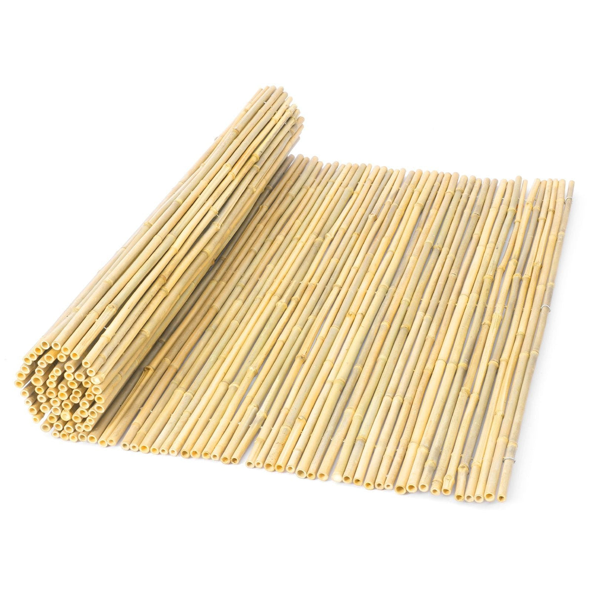 Natural Rolled Bamboo Fence, Eco-Friendly Bamboo Privacy Fence 4 ft H x 8 ft L x 0.75 in D. , Decorative Bamboo Privacy Screen for Garden, Backyard, Balcony, Patio, Pool Side