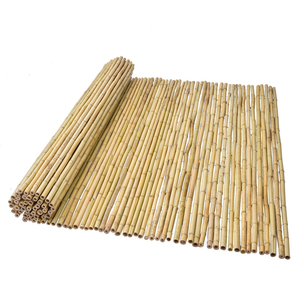 Natural Rolled Bamboo Fence, Eco-Friendly Bamboo Privacy Fence 6 ft H x 8 ft L x 0.75 in D. , Decorative Bamboo Privacy Screen for Garden, Backyard, Balcony, Patio, Pool Side