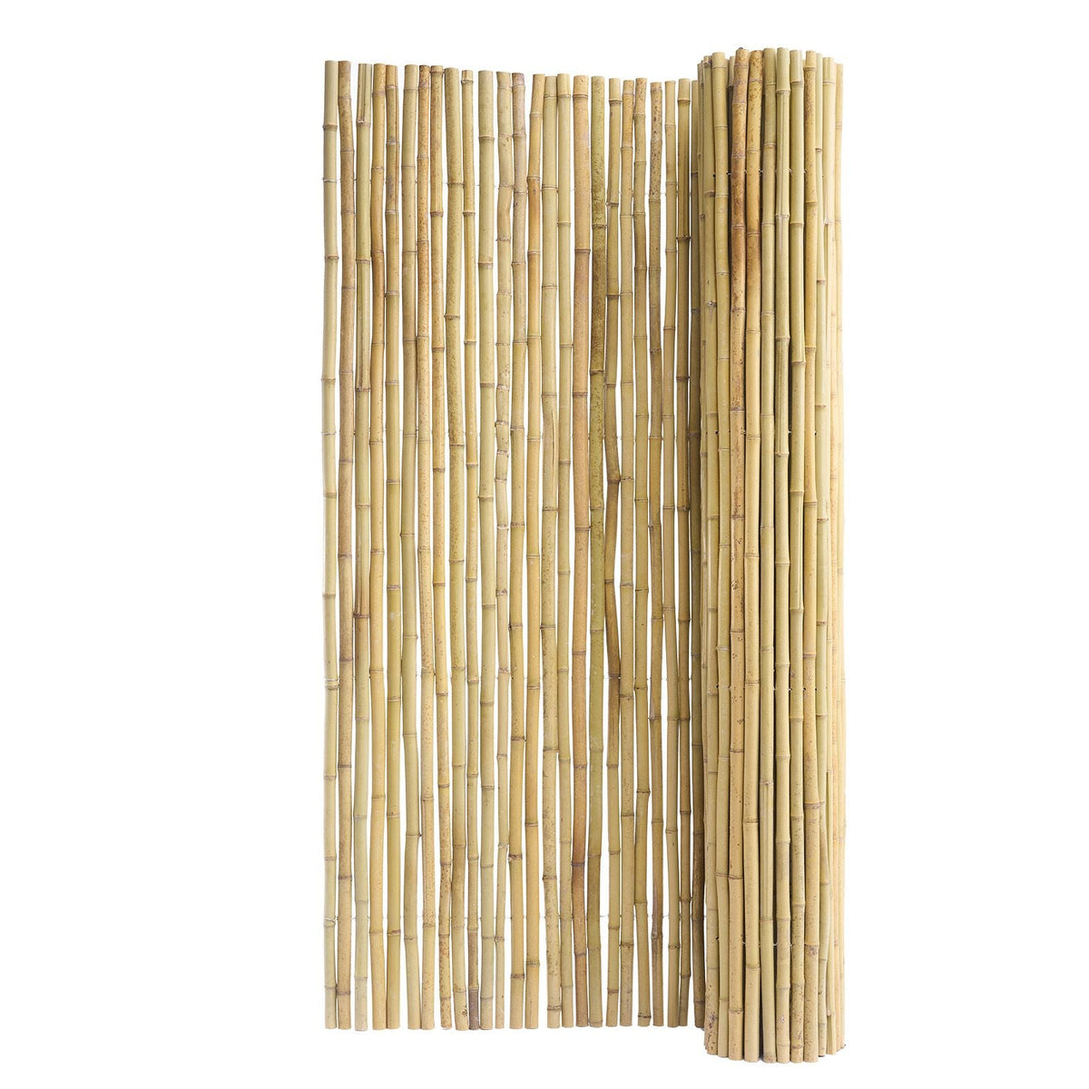 Natural Rolled Bamboo Fence, Eco-Friendly Bamboo Privacy Fence 6 ft H x 8 ft L x 0.75 in D. , Decorative Bamboo Privacy Screen for Garden, Backyard, Balcony, Patio, Pool Side