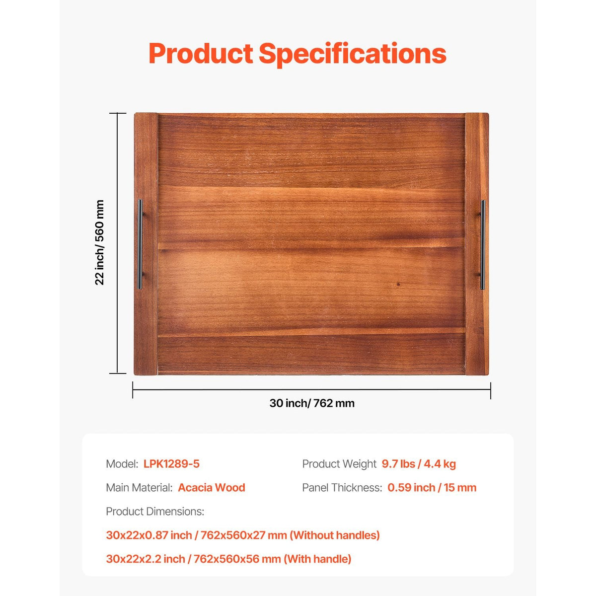 Noodle Board Stove Cover, Stove Top Cover Board for Gas Burner & Electric Stove, Acacia Wood Cutting Board with Handles, RV Stovetop Cover/ Kitchen Sink Cover for Counter Space & Tray, Natural