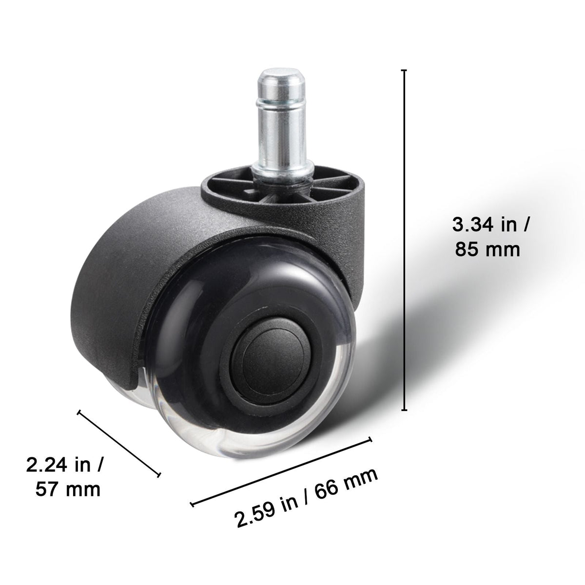 Office Chair Wheels, Set of 5, 2 inch Caster Wheels Replacement for Hardwood Floors and Carpet, Heavy Duty Computer Gaming Desk Casters with Double Wheels, 440 lbs Load Capacity, Universal Fit