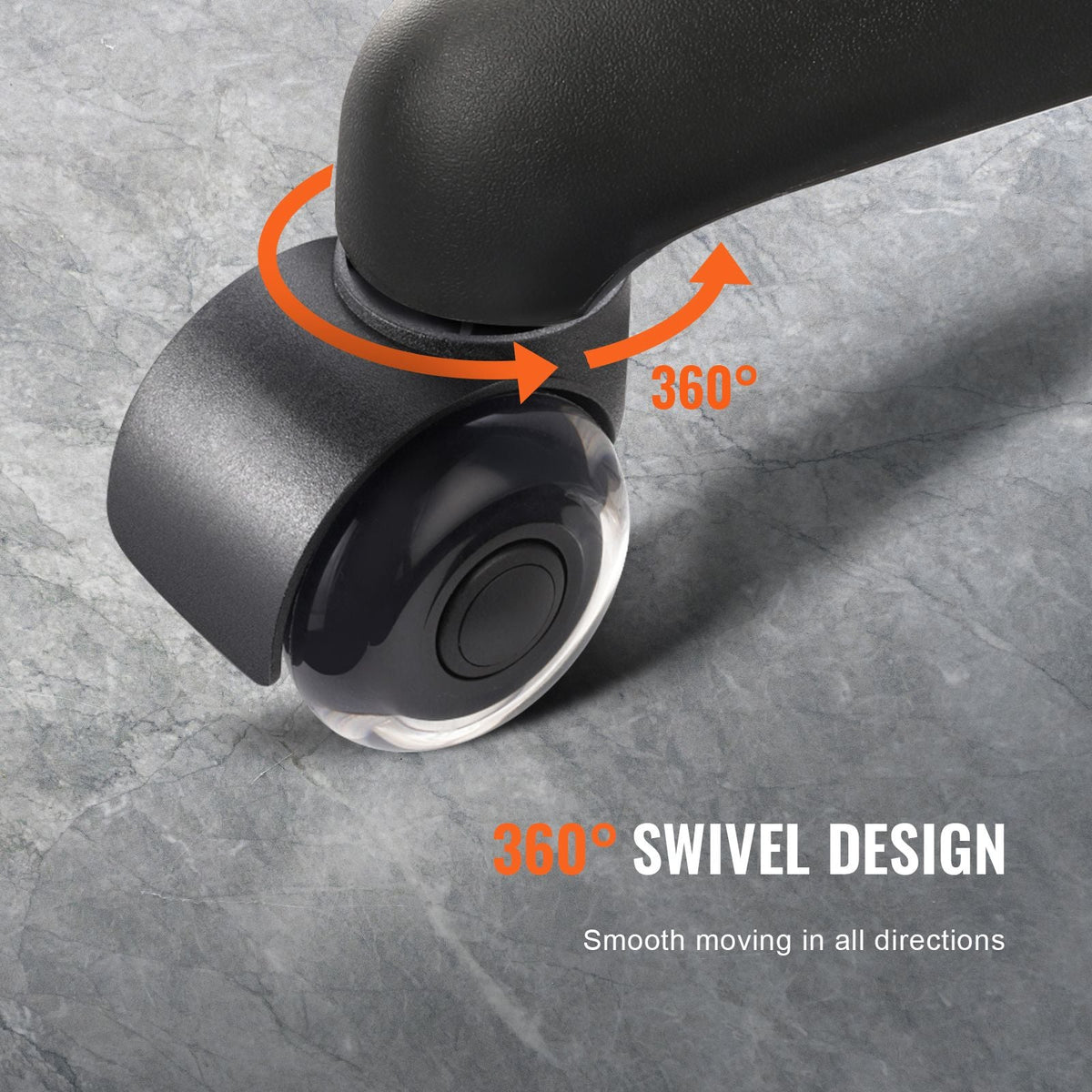 Office Chair Wheels, Set of 5, 2 inch Caster Wheels Replacement for Hardwood Floors and Carpet, Heavy Duty Computer Gaming Desk Casters with Double Wheels, 440 lbs Load Capacity, Universal Fit