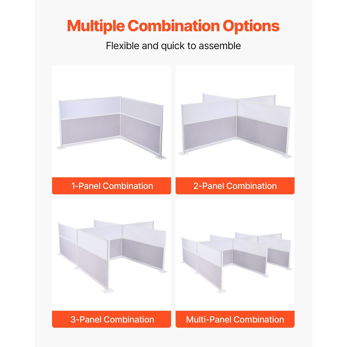Office Divider Privacy Partitions, 2-Pack, 72" x 48" Room Divider Walls, PET Workstation Cubicle Partition with Frosted Acrylic Windows, Freestanding Privacy Panels for Office Library School