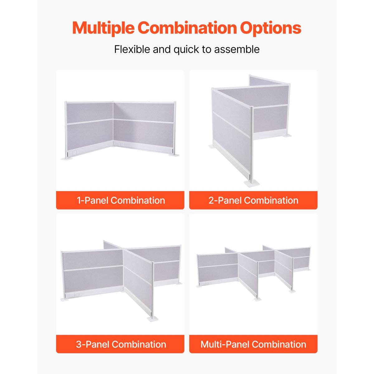 Office Divider Privacy Partitions, 2-Pack, 72" x 48" Room Divider Walls, PET Workstation Cubicle Partition with Outlet Covers, Freestanding Privacy Panels for Office Library School