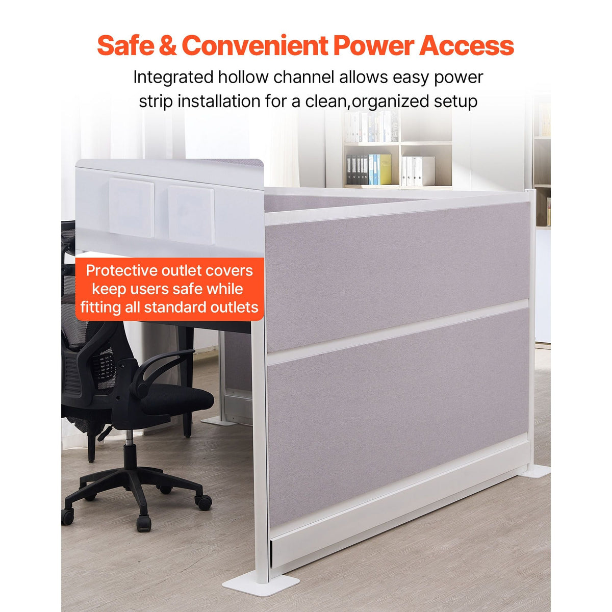 Office Divider Privacy Partitions, 2-Pack, 72" x 48" Room Divider Walls, PET Workstation Cubicle Partition with Outlet Covers, Freestanding Privacy Panels for Office Library School