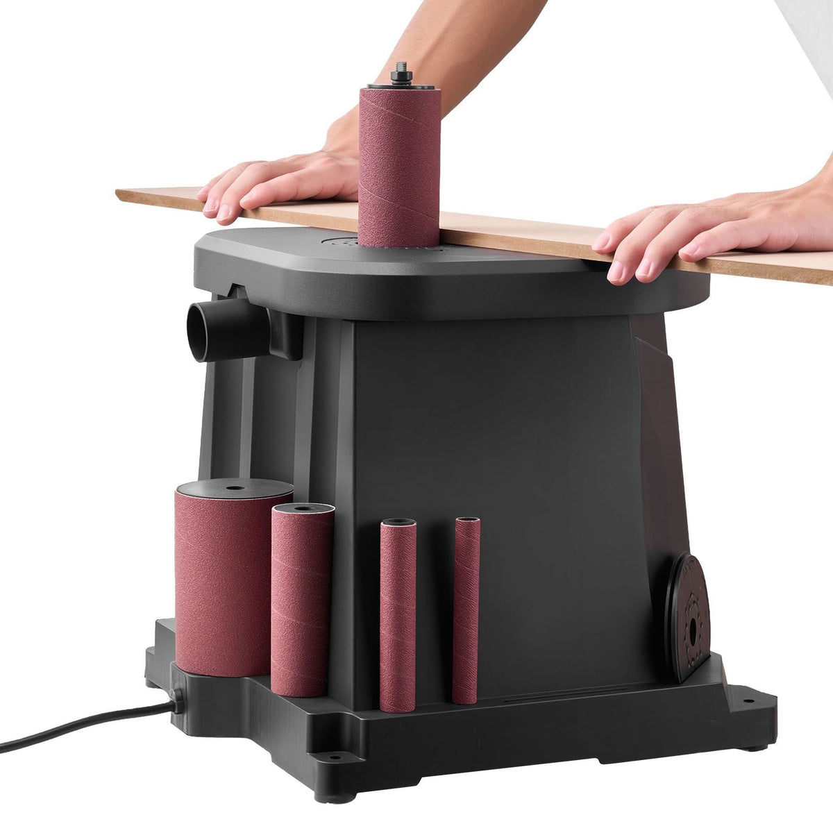 Oscillating Spindle Sander, 2000RPM Benchtop Spindle Sander with 6 Sleeves (1/2"-3"), 0.59" Stroke & Dust Connection Port for Furniture Finishing, Crafts Sanding, DIY Woodworking