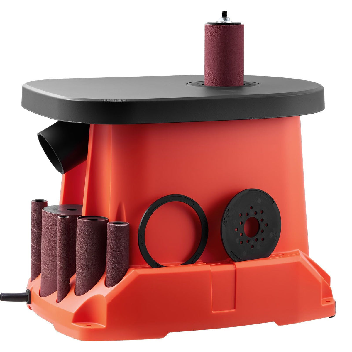 Oscillating Spindle Sander, 2400RPM Benchtop Spindle Sander with 6 Sleeves (1/2"-3"), 5/8" Stroke, 15.6" x 11.6" Cast Iron Worktable for Furniture Finishing, Crafts Sanding, DIY Woodworking