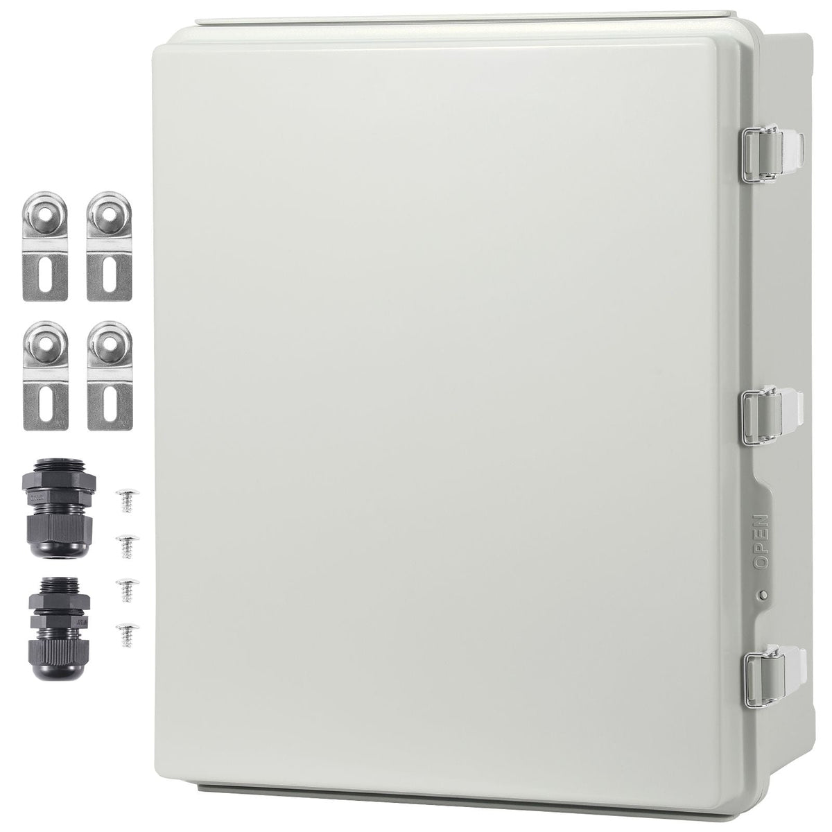 Outdoor Electrical Junction Box, 20.87 x 16.92 x 7.87 in, ABS Plastic Electrical Enclosure Box with Hinged Cover Stainless Steel Latch, IP67 Dustproof Waterproof for Outdoor Electrical Projects