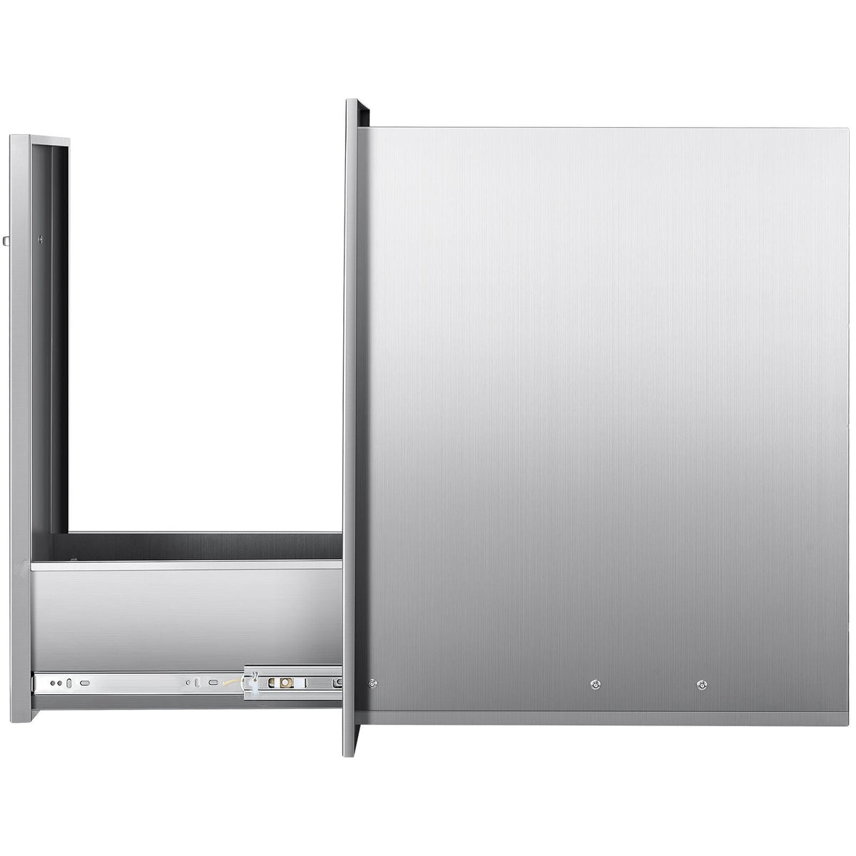 Outdoor Kitchen Trash Drawer, 13.54"W x 19.61"D x 25.79"H Interior Storage, Multi-Purpose Outdoor Kitchen Drawers Stainless Steel, 55 lbs Max Capacity per Tier, for Outdoors BBQ Island Kitchens