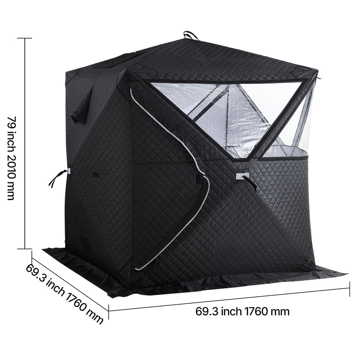 Outdoor Sauna Tent Pro, Portable Steam & Dry Sauna for 4 Persons, Heavy-Duty Oxford Cloth & Carbon Steel, Easy Setup for Camping, Backyard, or Home Gym,Easy Setup(Black)