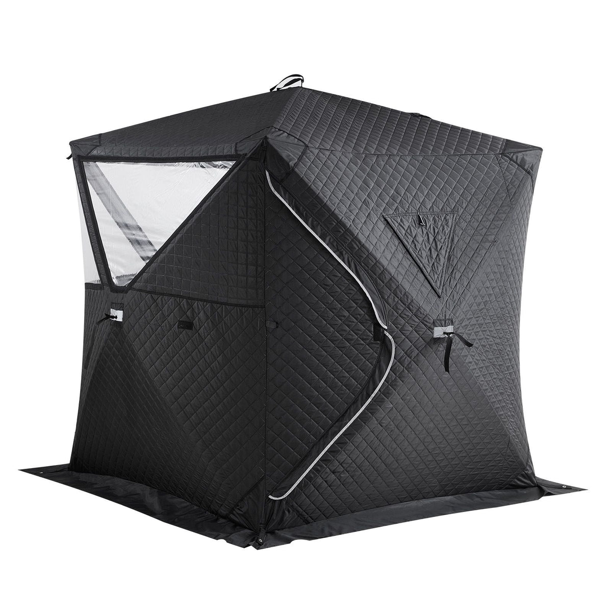Outdoor Sauna Tent Pro, Portable Steam & Dry Sauna for 4 Persons, Heavy-Duty Oxford Cloth & Carbon Steel, Easy Setup for Camping, Backyard, or Home Gym,Easy Setup(Black)