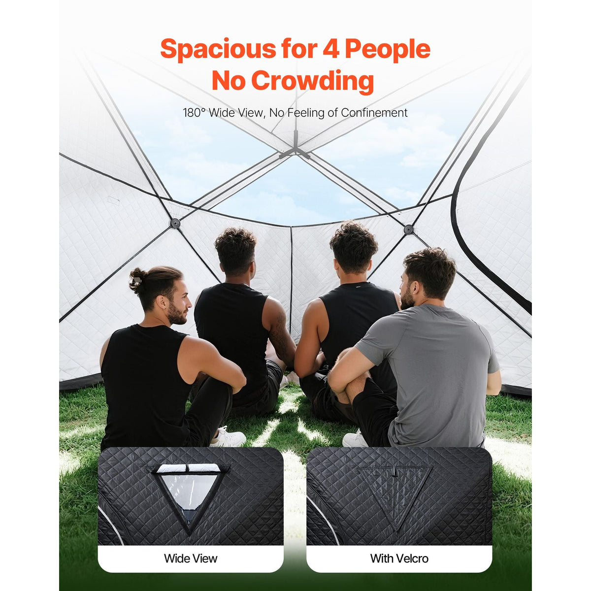 Outdoor Sauna Tent Pro, Portable Steam & Dry Sauna for 4 Persons, Heavy-Duty Oxford Cloth & Carbon Steel, Easy Setup for Camping, Backyard, or Home Gym,Easy Setup(Black)