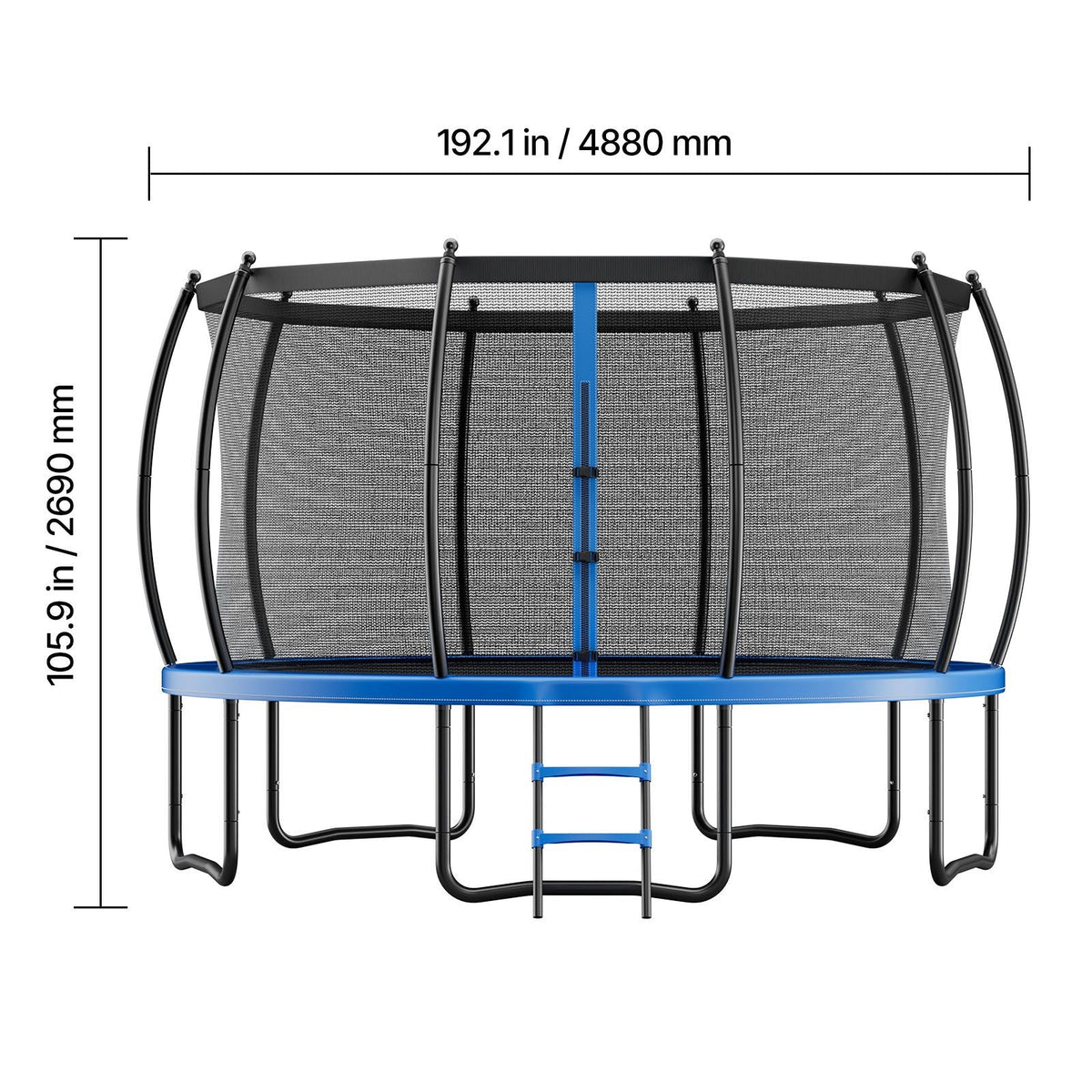Outdoor Trampoline, 16FT Recreational Trampoline, ASTM Approved Trampolines with Enclosure Net & Thickened Pad, Max 475 lbs Weight Capacity, Anti-Rust Backyard Trampolines for Kids & Adults