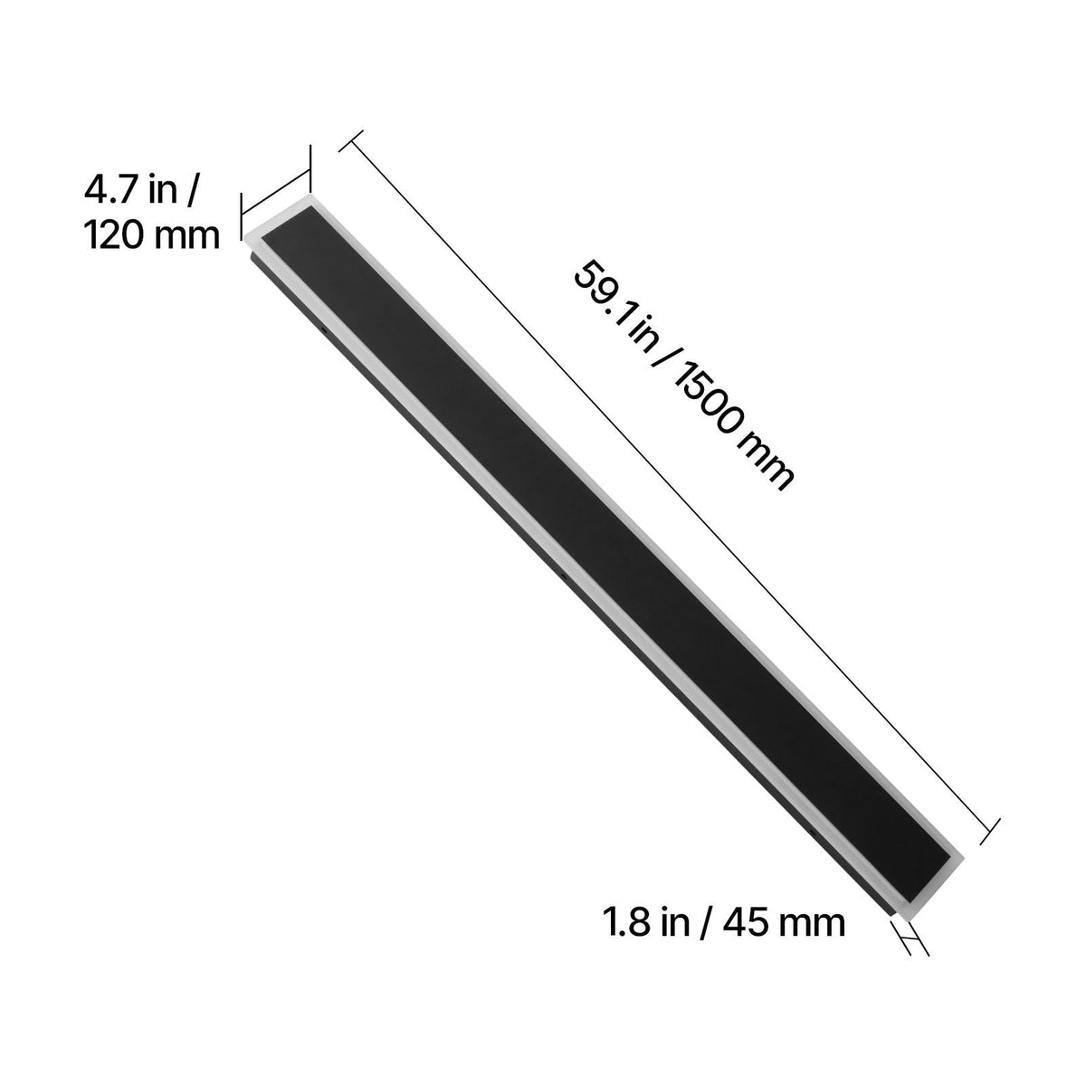 Outdoor Wall Lights, 2 Pack, 59.1 Inch Long Strip Modern Exterior Wall Sconce Light Fixtures, 2700K-6000K, IP65 Waterproof Anti-Rust, Dimmable Outside Wall Mount Lighting, for House Porch Garage