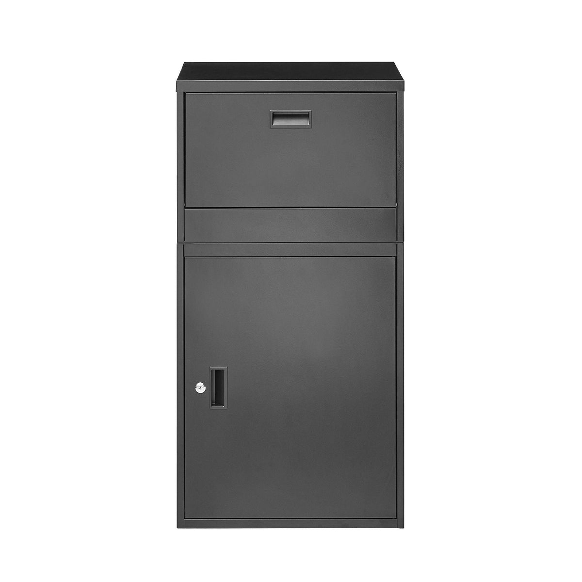 Package Delivery Boxes for Outside, 38.6 in Mailbox for Parcel with Lock, Galvanized Steel Package Drop Box with Anti-Theft Design, Weather-Resistant Package Mailbox for Home and Office, Black