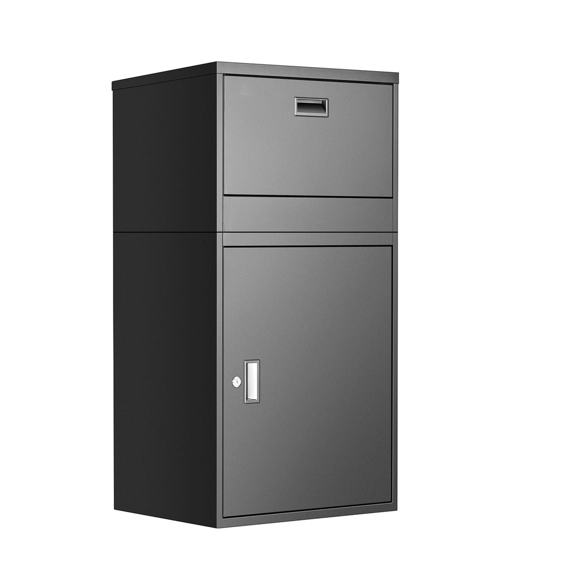 Package Delivery Boxes for Outside, 38.6 in Mailbox for Parcel with Lock, Galvanized Steel Package Drop Box with Anti-Theft Design, Weather-Resistant Package Mailbox for Home and Office, Black