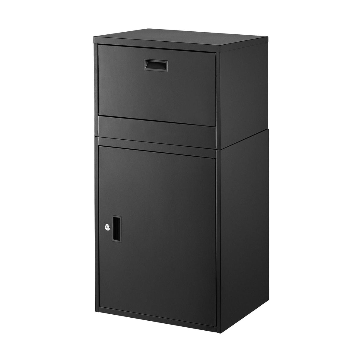 Package Delivery Boxes for Outside, 38.6 in Mailbox for Parcel with Lock, Galvanized Steel Package Drop Box with Anti-Theft Design, Weather-Resistant Package Mailbox for Home and Office, Black