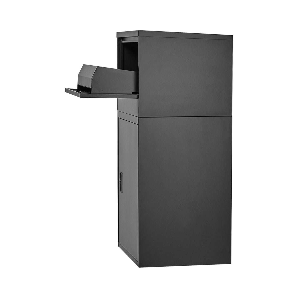 Package Delivery Boxes for Outside, 38.6 in Mailbox for Parcel with Lock, Galvanized Steel Package Drop Box with Anti-Theft Design, Weather-Resistant Package Mailbox for Home and Office, Black