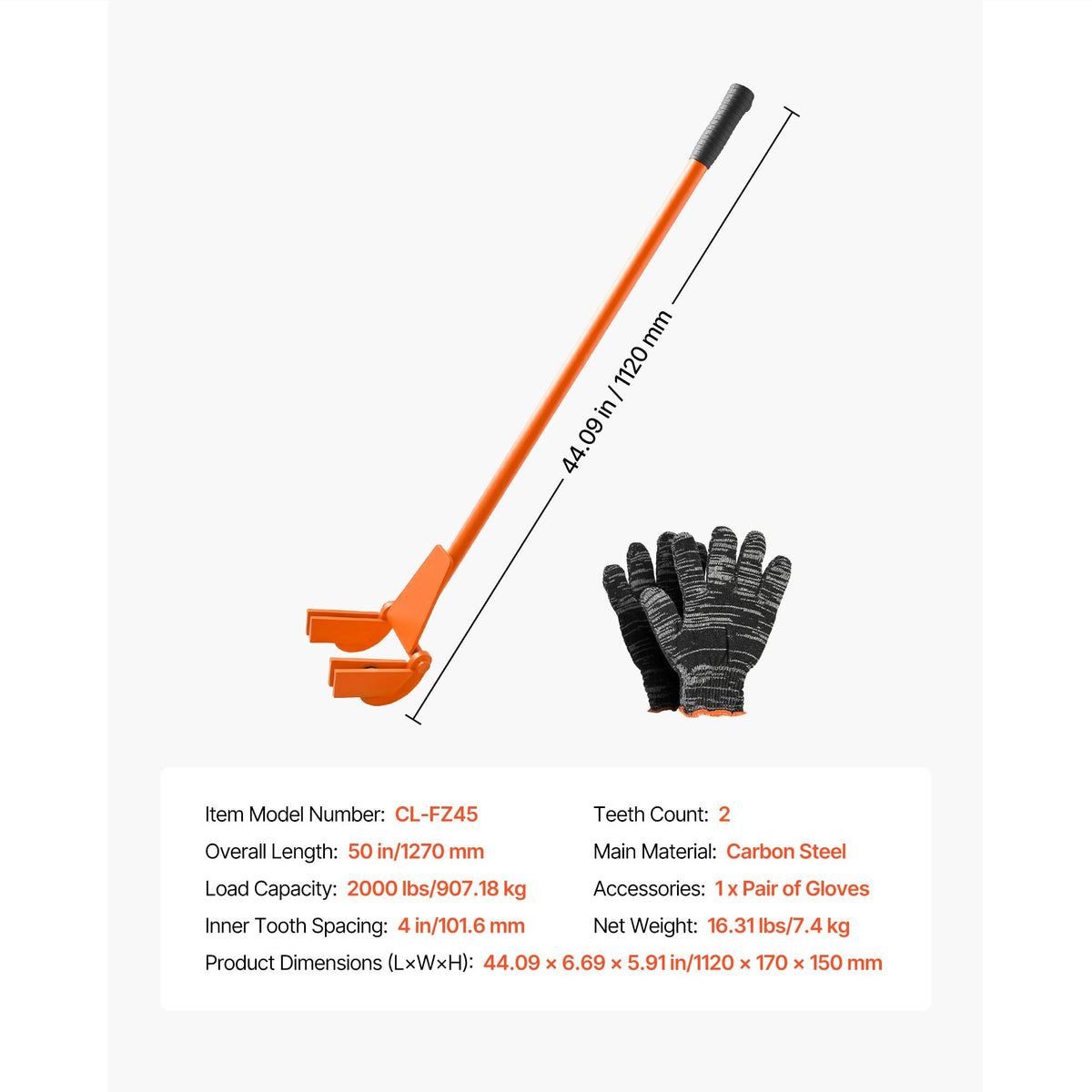 Pallet Buster Tool, 40 Inch Carbon Steel Handle Wrecking Pry Bar, 2000 lbs Weight Capacity, Heavy Duty Deck Board Removal Tool, Breaker Bar for Flooring, Framing, Roofing, Trim, Drywall