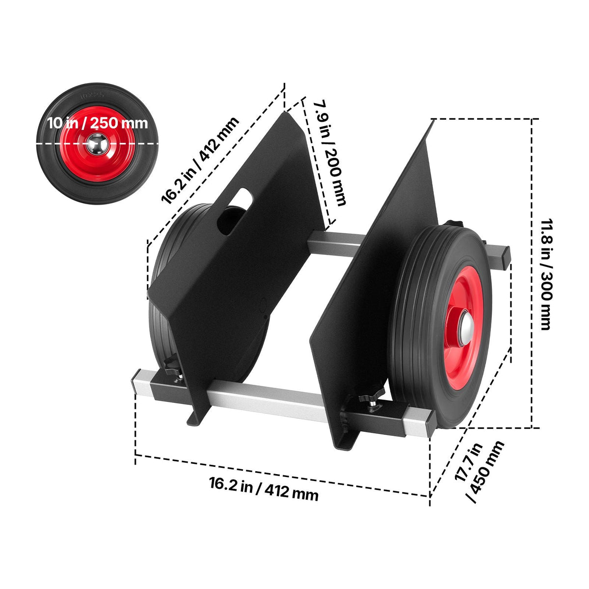 Panel Dolly, 1000 lbs Load Capacity, Drywall Mover with 10 Inch Rubber Wheels Fits Different Terrain, Adjustable Clamp Panel Cart for Steel Panels, Mattress, Doors and Drywall Sheet, Black